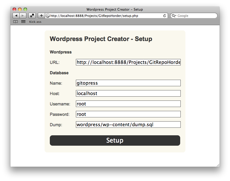 Wordpress Project Creator